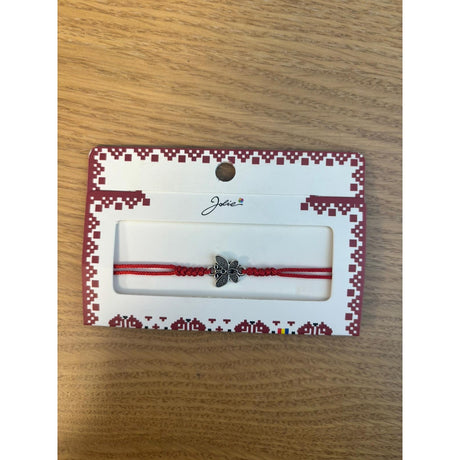 Martisor Bratara Impletita cu Pandantiv Metalic, Model Fluture - vivimall.ro