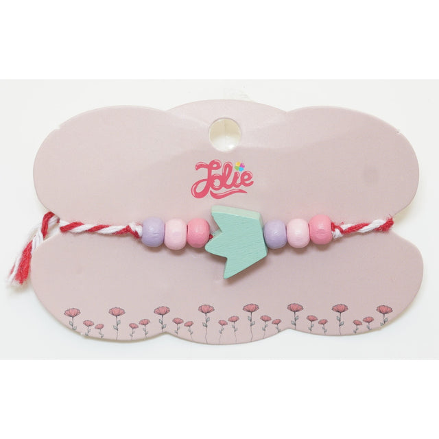 Martisor Bratara Multicolora pentru Copii, din Lemn si Textil, Model 10 - vivimall.ro