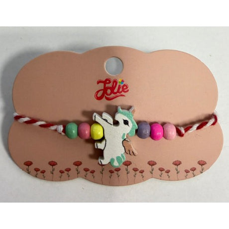 Martisor Bratara Multicolora pentru Copii, din Lemn si Textil, Model 16 - vivimall.ro