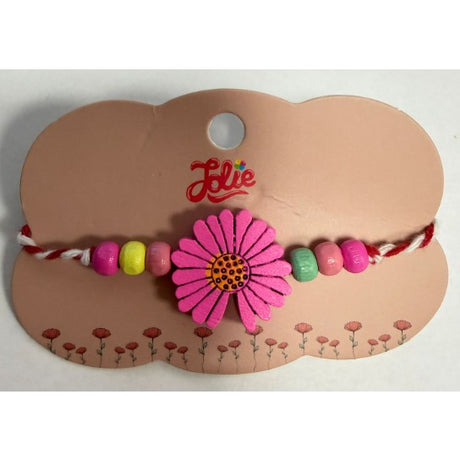 Martisor Bratara Multicolora pentru Copii, din Lemn si Textil, Model 19 - vivimall.ro