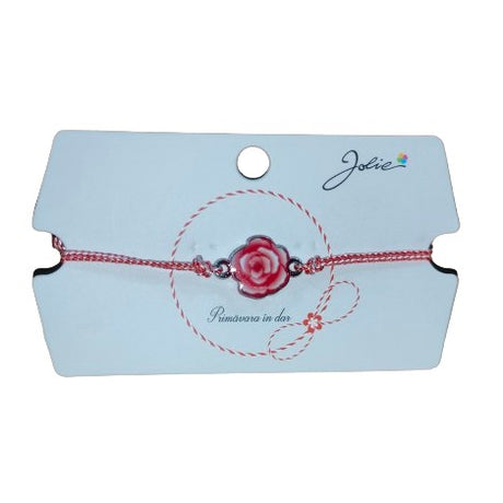 Martisor Bratara Traditionala, Snur Alb Rosu, Multiple Modele de pandantiv cu specific Traditional - vivimall.ro