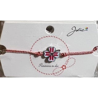 Martisor Bratara Traditionala, Snur Alb Rosu, Multiple Modele de pandantiv cu specific Traditional - vivimall.ro