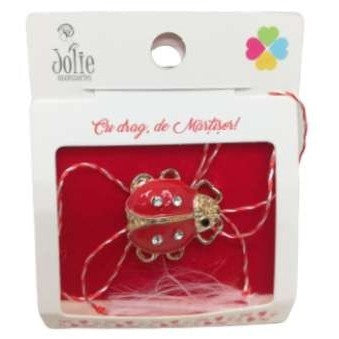Martisor Brosa Buburuza Cu Pietre Model B-24 - vivimall.ro