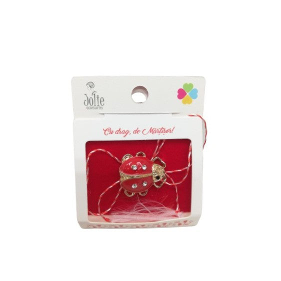 Martisor Brosa Buburuza Cu Pietre Model B-24 - vivimall.ro