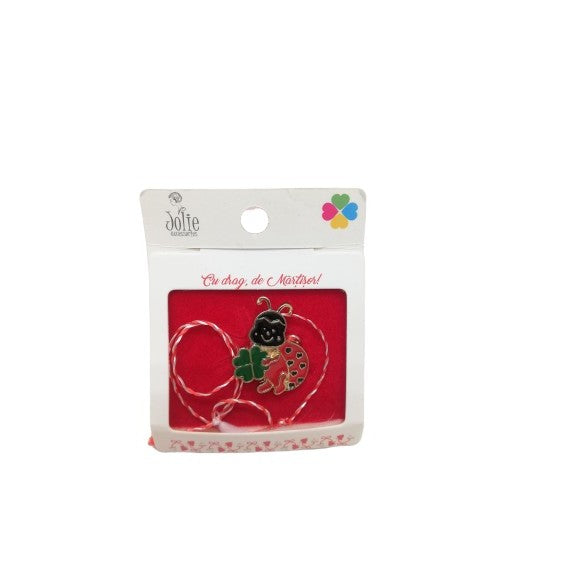 Martisor Brosa Buburuza Cu Trifoi Model B-32 - vivimall.ro