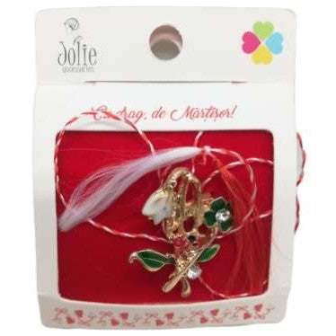 Martisor Brosa Ghiocel Cu Buburuza Si Trifoi Model B-2 - vivimall.ro