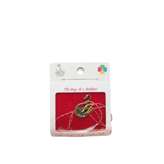 Martisor Brosa Lebada Cu Pietre Model B-38 - vivimall.ro