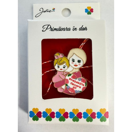 Martisor Brosa Mica in Cutie, Dimensiune Brosa 2.5-3 cm, Material Metal, Model 12 - vivimall.ro