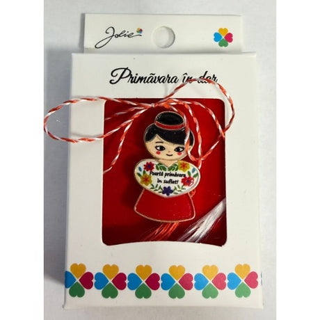 Martisor Brosa Mica in Cutie, Dimensiune Brosa 2.5-3 cm, Material Metal, Model 2 - vivimall.ro