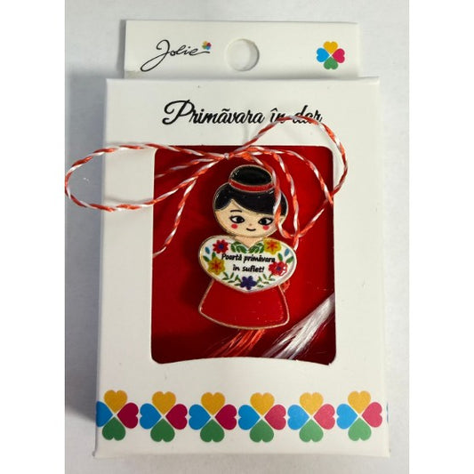 Martisor Brosa Mica in Cutie, Dimensiune Brosa 2.5-3 cm, Material Metal, Model 2 - vivimall.ro