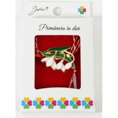 Martisor Brosa Mica in Cutie, Dimensiune Brosa 2.5-3 cm, Material Metal, Model 3 Ghiocei - vivimall.ro