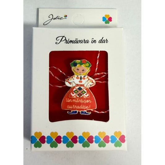 Martisor Brosa Mica in Cutie, Dimensiune Brosa 2.5-3 cm, Material Metal, Model 8 - vivimall.ro