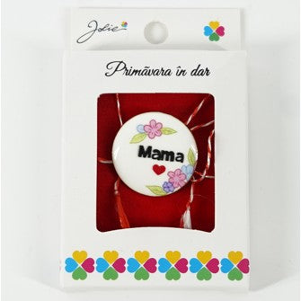 Martisor Brosa Mica in Cutie, Dimensiune Brosa 2.5-3 cm, Material Metal, Model Cerc Mama - vivimall.ro