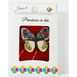 Mărțișor broșă fluture colorat din metal, dimensiune 2,5-3 cm, în cutie cadou, vedere frontală