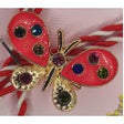 Martisor Brosa Mica in Cutie, Dimensiune Brosa 2.5-3 cm, Material Metal, Model Fluture Rosu - vivimall.ro