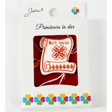 Martisor Brosa Mica in Cutie, Dimensiune Brosa 2.5-3 cm, Material Metal, Model Mult noroc - vivimall.ro