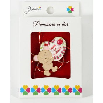 Martisor Brosa Mica in Cutie, Dimensiune Brosa 2.5-3 cm, Material Metal, Model Ursulet - vivimall.ro