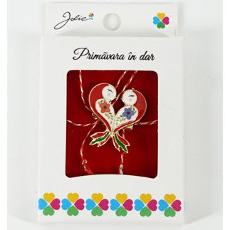 Martisor Brosa Mica in Cutie, Dimensiune Brosa 2.5-3 cm, Material Metal, Model Vrabiute - vivimall.ro