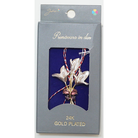 Martisor Brosa Placata cu Aur 24K, Dimensiune Brosa Aprox 2- 3 cm, Model 15 - vivimall.ro