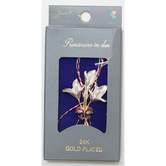 Martisor Brosa Placata cu Aur 24K, Dimensiune Brosa Aprox 2- 3 cm, Model 15 - vivimall.ro
