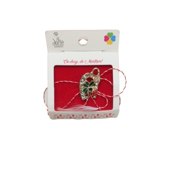 Martisor Brosa Potcoava Cu Ghiocel, Trifoi Si Buburuza Model B-1 - vivimall.ro