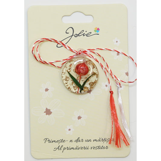 Martisor din Acril, Dimensiune Pandantiv Aprox 2 cm, Multicolor, Model 11 - vivimall.ro