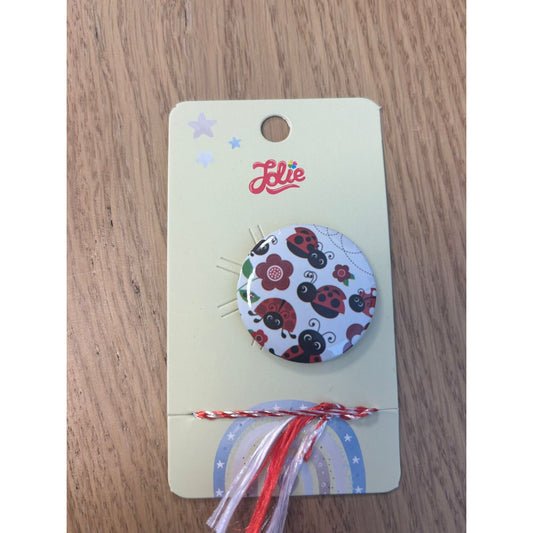 Martisor pentru copii, Brosa, Material Metal, Ambalaj Carton cu Design, Model Buburuze - vivimall.ro