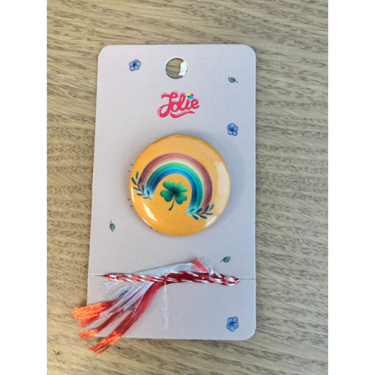 Martisor pentru copii, Brosa, Material Metal, Ambalaj Carton cu Design, Model Curcubeu - vivimall.ro