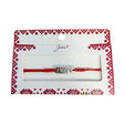 Martisor tip Bratara cu Pandantiv Metalic, Jolie, cu Snur Textil Rosu Impletit, Model Love, Dimensiune Reglabila, Ambalata Individual - vivimall.ro