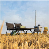 Masa camping, Aluminiu, Pliabila, Vivimall, 120x60x43cm, Negru - vivimall.ro