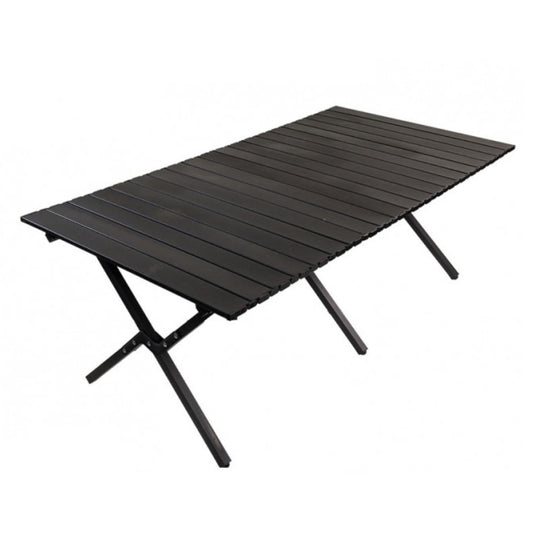 Masa camping, Aluminiu, Pliabila, Vivimall, 120x60x43cm, Negru