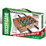 Masa de Fotbal cu Teren, Vivimall, fara Picioare, 4 Manere, Tablou de Scor, 36.5 x 24 x 7 cm, din Lemn/Otel/ABS, Maro - vivimall.ro