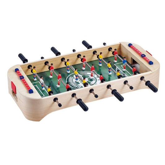 Masa de Fotbal cu Teren, Flippy, fara Picioare, 6 Manere, Tablou de Scor, 51.5 x 10 x 25.5 cm, din Lemn/Otel, Crem/Verde