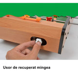 Masa de fotbal cu teren si 18 jucatori Flippy, 6 manere, cu tablou pentru scor, din metal, lemn si ABS, 50 x 25 x 18 cm, cu picioare, pentru copii/adulti - vivimall.ro