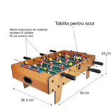 Masa de Fotbal cu Teren si 18 Jucatori Flippy, 6 Manere, cu Tablou pentru Scor, din Metal, Lemn si ABS, 69 x 36.5 x 23 cm, cu Picioare, pentru copii/adulti - vivimall.ro