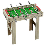 Masa de Fotbal cu Teren si 18 Jucatori Vivimall, 6 Manere, cu Tablou pentru Scor, din Metal, Lemn si ABS, 81 x 43 x 78 cm, cu Picioare, pentru copii/adulti, Gri - vivimall.ro