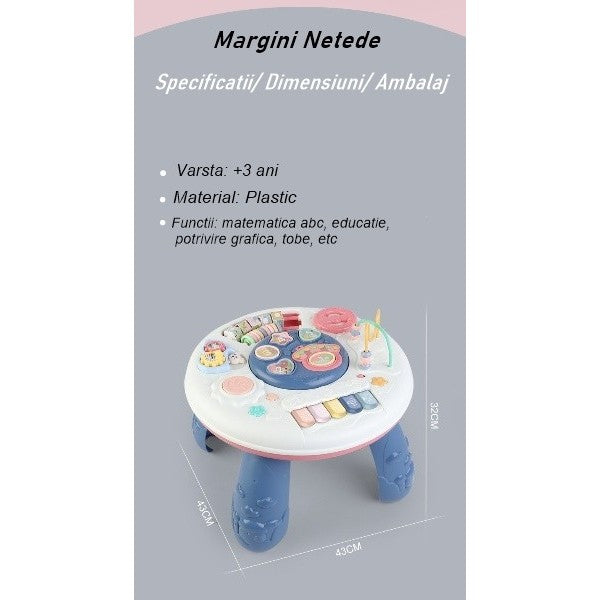 Masa Educativa Pentru Copii Cu Accesorii, Fara Margini Ascutite
