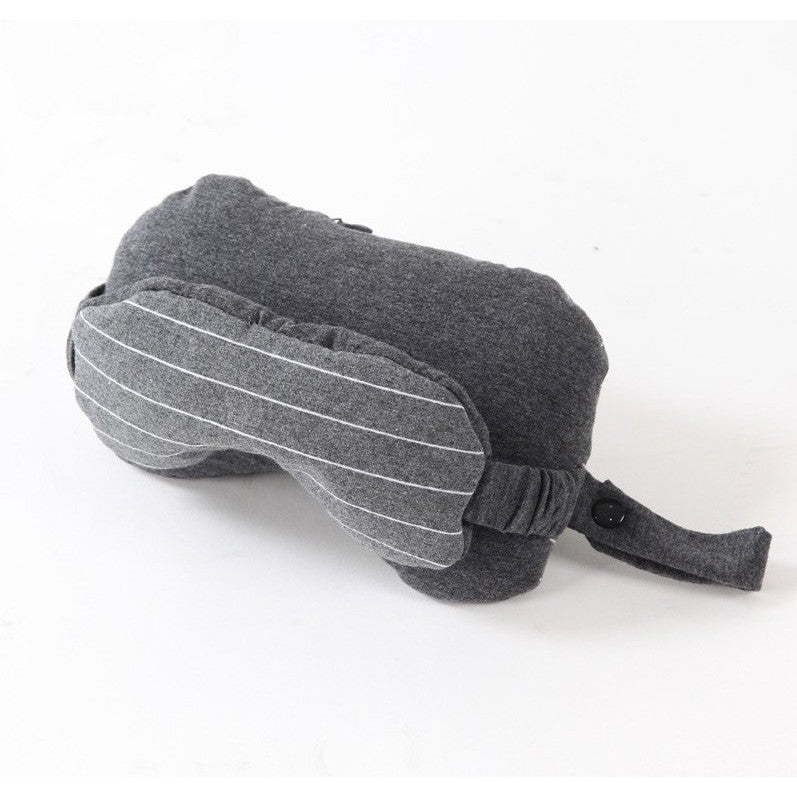 Masca De Dormit, 2 In 1, Cu Tetiera, Din Particule De Spuma Si Bumbac, Inchis - vivimall.ro