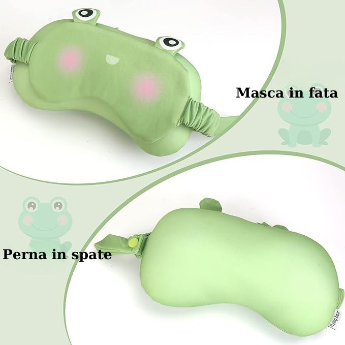 Masca De Dormit, 2 In 1, Cu Tetiera, Din Particule De Spuma Si Bumbac, - vivimall.ro