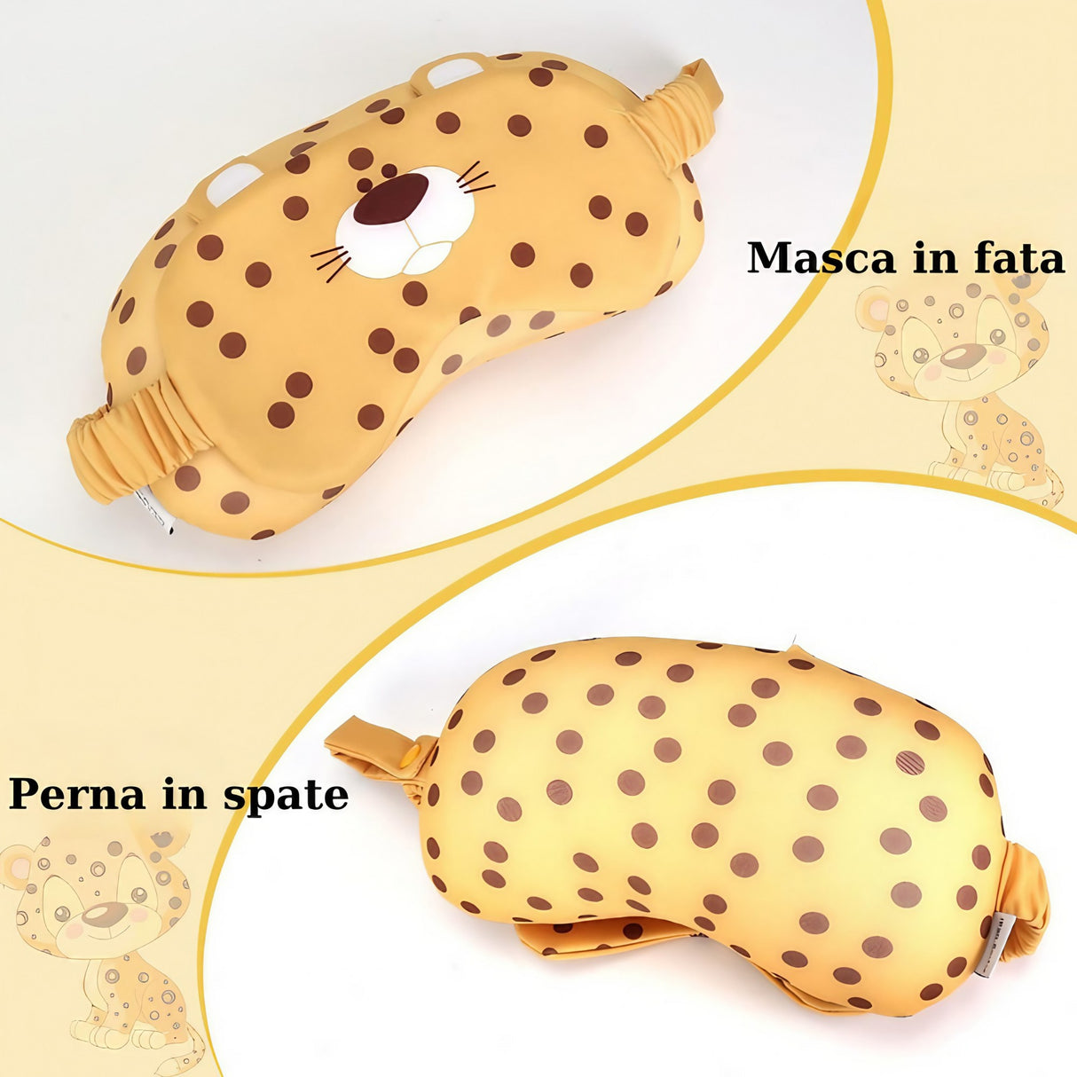Masca De Dormit, 2 In 1, Cu Tetiera, Din Particule De Spuma Si Bumbac, - vivimall.ro