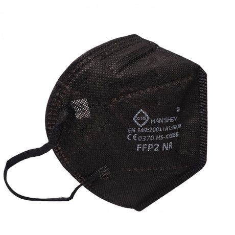 Masca de protectie faciala, Vivimall, de unica folosinta, FFP2, KN95, 5 straturi FPP2, nesterila, ambalaj individual, CE 0370, Negru - vivimall.ro