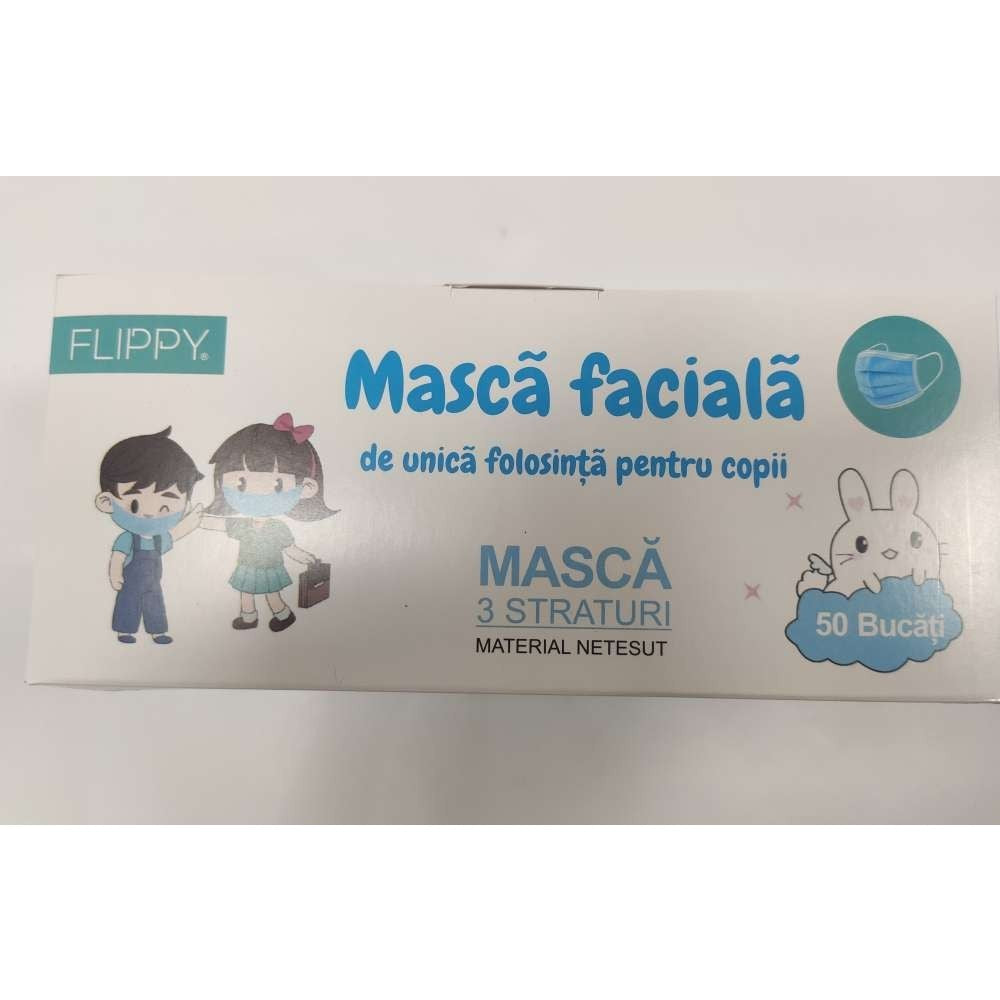 Masca Faciala Pentru Copii, 3 Straturi Si 3 Pliuri, Astra - 1 Bucata