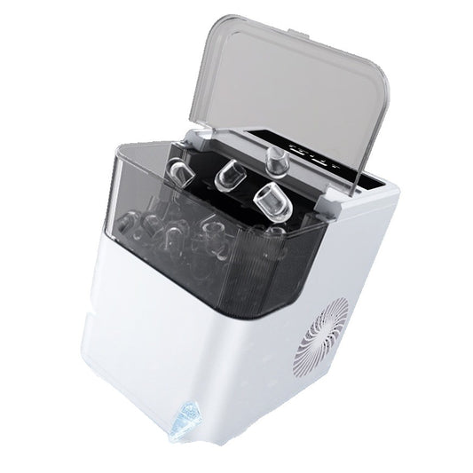 Masina de Facut Gheata, Vivimall, din ABS, 12 kg/24h, Capacitate 500 g, 2 Marimi, Portabil, 39 x 23 x 28 cm, Automata, Alb