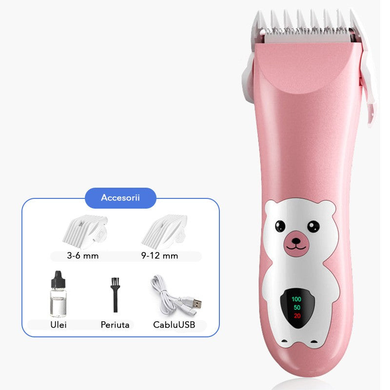 Masina De Tuns Bebelusi Si Copii, Display Digital, Lame Cermice Si Inox, Fara Fir, Functie Anti Taiere, Silentios, 50 W, Rezistent La Apa, 2 Accesorii, Incarcator Usb - vivimall.ro