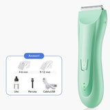 Masina De Tuns Bebelusi si Copii, Vivimall, Lame Cermice si Inox, Fara Fir, Functie Anti Taiere, Silentios, 50 W, Rezistent la Apa, 2 Accesorii, Incarcator USB, Verde deschis - vivimall.ro