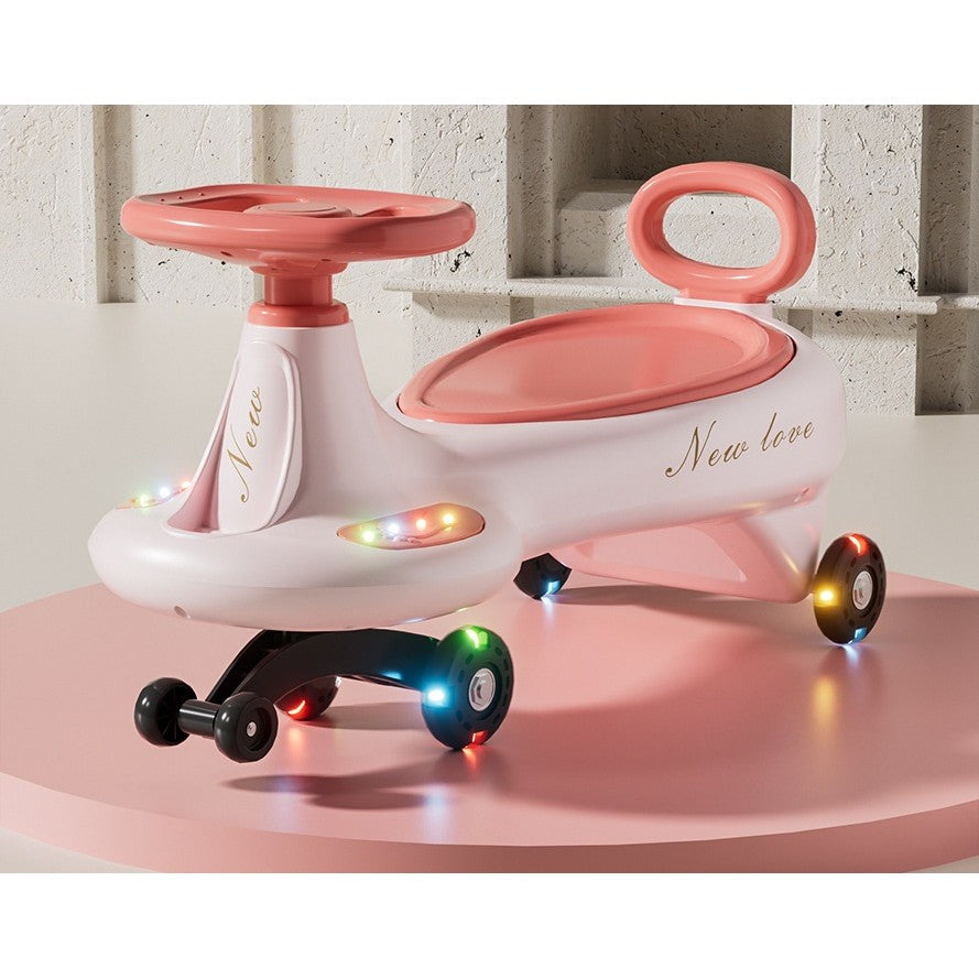 Masinuta, Vivimall, 1-8 Ani, Rotire 360 Grade, Anti-rasturnare, Roti Silentioase, Impingere, Bluetooth, 66 x 32 x 37 cm, Roz - vivimall.ro
