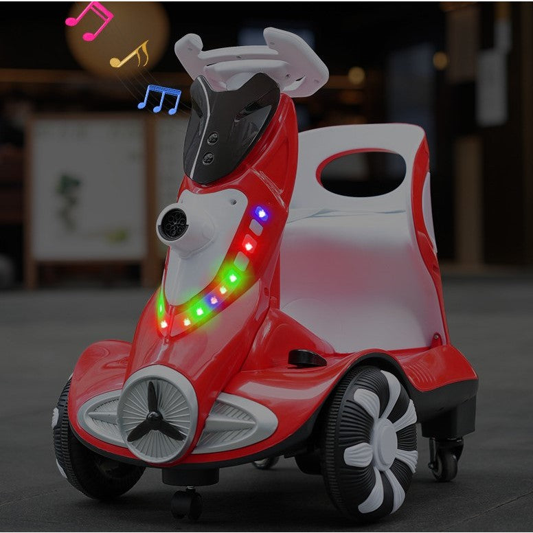 Masinuta Electrica Cu Telecomanda Pentru Copii, Roti Spate Rotire 360, 3- 6 Ani, Curea Siguranta, Baloane De Sapun, Lumini Si Sunete, Self Control Si Prin Telecomanda, Cu Pedale De Acceleratie Si Frana, Rosie - vivimall.ro