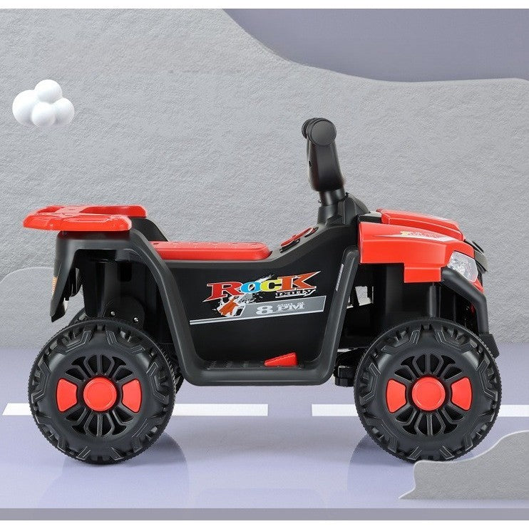 Masinuta Electrica Vivimall, pe 4 Roti, Tip ATV, cu Acumulator, Sistem Anti-Rasturnare, Sistem de Lumini si Sunet, 2-5 Ani, 70 x 43 x 48 cm, Rosu, Resigilat - vivimall.ro
