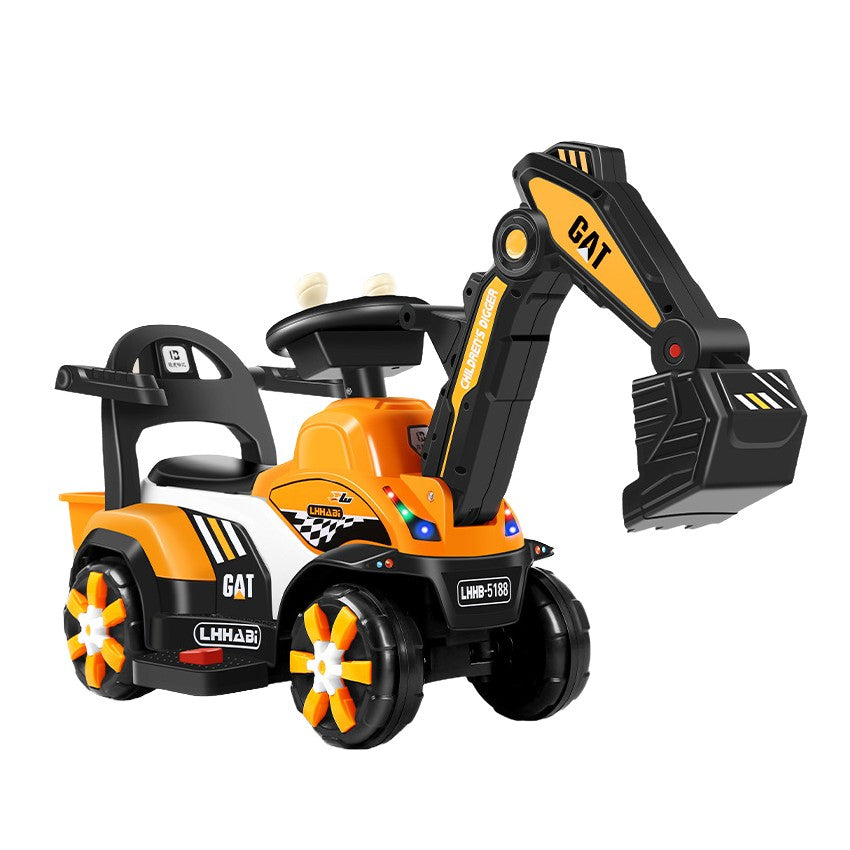 Masinuta Electrica Tip Excavator, Brat Electric Cu Maneta De Control, Spatar Si Bare Laterale, Sistem Muzica Si Lumini, 2-7 Ani