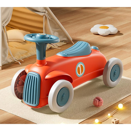 Masinuta Ride-On Vivimall, cu Sistem Anti-Rasturnare, Claxon pe Volan, 1-6 Ani, 60 x 28 x 34 cm, Rosu-Albastru - vivimall.ro